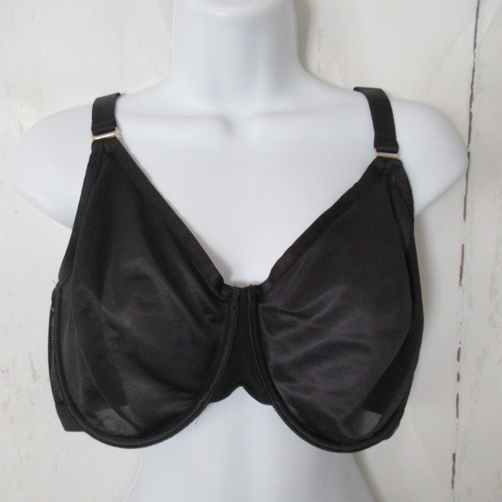 Soma Bra 38DDD Black Unbelievable MInimizer Sheer Underwire Back Closure